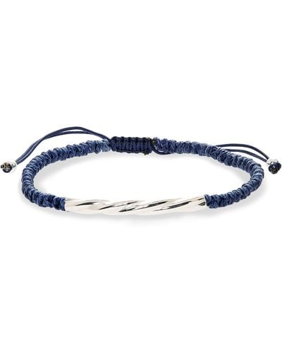 Caputo & Co. Twisted Tube Macramé Slider Bracelet - Blue