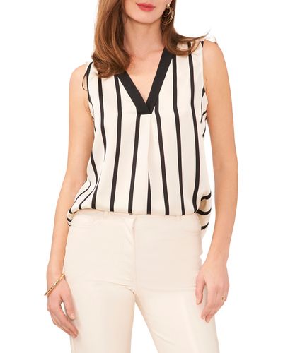 Vince Camuto Stripe Sleeveless Top - Natural