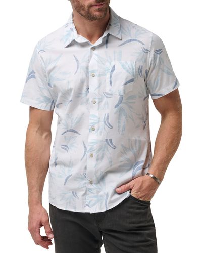 Travis Mathew The Thick Of It Short Sleeve Button-up Shirt - White
