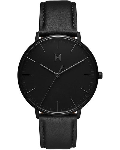 MVMT Legacy Leather Strap Watch - Black
