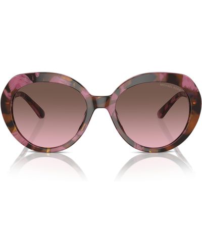 Michael Kors San Lucas 56mm Gradient Round Sunglasses - Pink