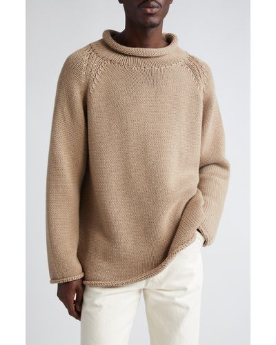 Bode Cashmere Roll Neck Sweater - Natural