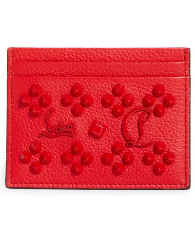 Christian Louboutin Kios Simple Leather Card Case - Red