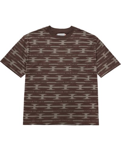 Honor The Gift Logo Print Graphic T-shirt - Brown