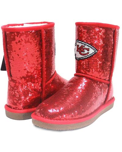 Cuce Kansas City Chiefs Sequin Boots - Red