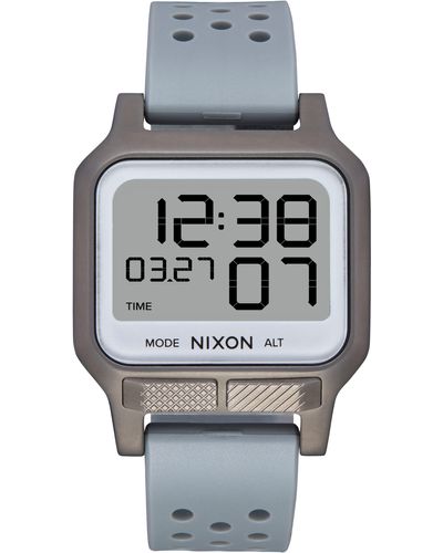 Nixon Heat Digital Rubber Strap Watch - Gray