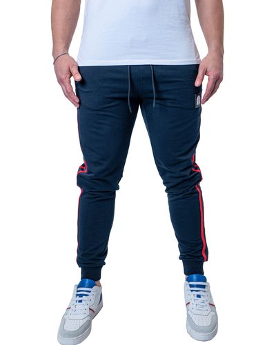 Maceoo Leo Logo Stripe sweatpants - Blue