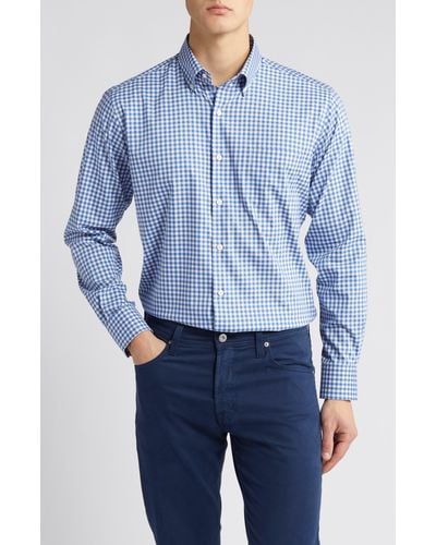 Peter Millar Trenton Crown Lite Stretch Cotton Button-down Shirt - Blue