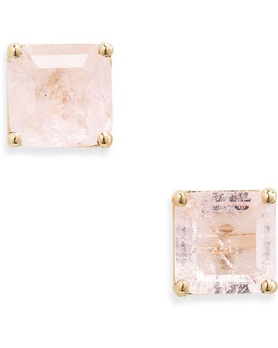 Bony Levy 14k Gold Pink Quartz Stud Earrings
