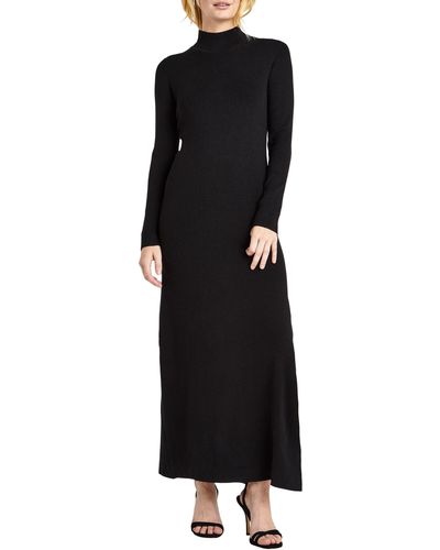Splendid Tamara Long Sleeve Maxi Sweater Dress - Black