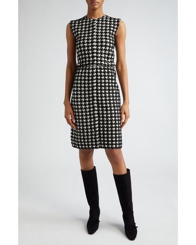 Burberry Houndstooth Check Knit Two-piece Dress - Black