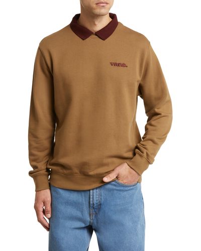 Vans Spread Collar Cotton Blend Sweatshirt - Brown