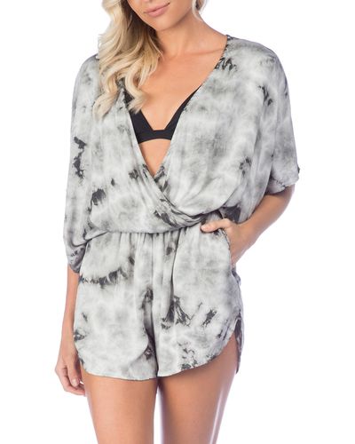 Green Dragon Crystal Forest Eliza Cover-up Romper - Gray