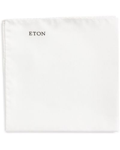 Eton Silk Pocket Square - White