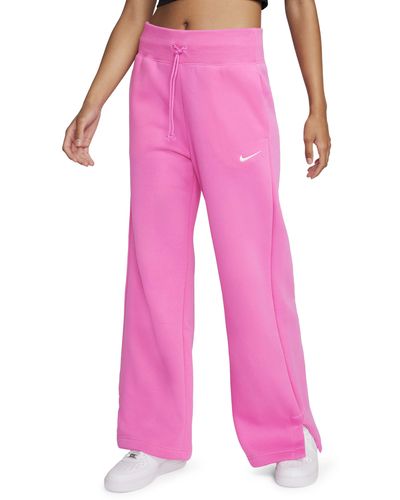 Nike Sportswear Phoenix High Waist Wide Leg Sweatpants - Pink