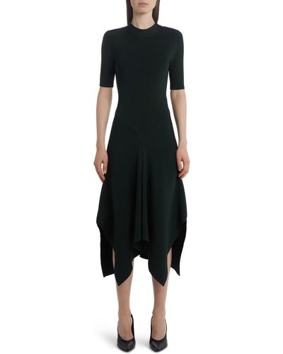 Stella McCartney Asymmetric Compact Rib Sweater Dress - Black