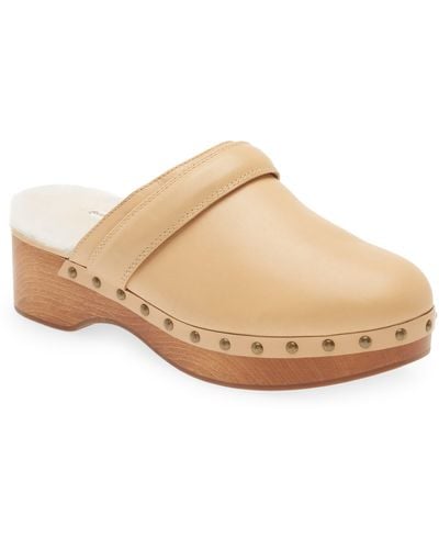 Madewell The Cecily Genuine Shearling Lined Clog - Natural