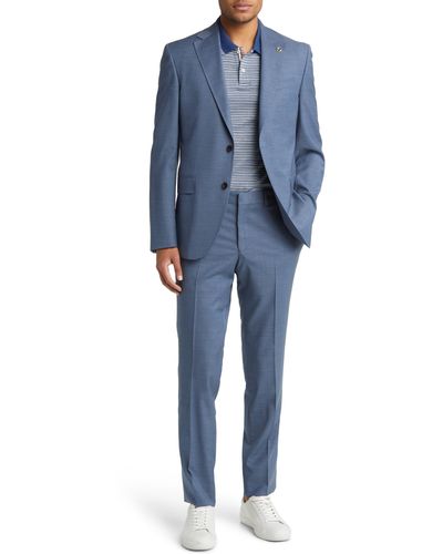 Ted Baker Ralph Extraslim Fit Solid Stretch Wool Suit - Blue
