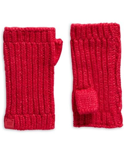 UGG ugg(r) Chunky Fingerless Gloves - Red