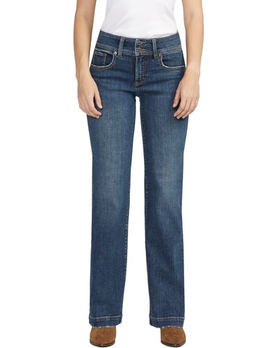 Silver Jeans Co. Suki Curvy Mid Rise Trouser Jeans - Blue