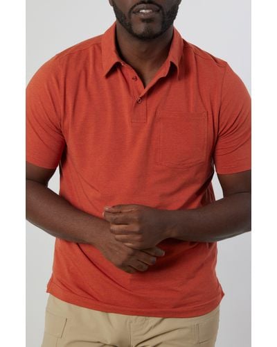 Rainforest Cliffside Solid Stretch Polo - Red