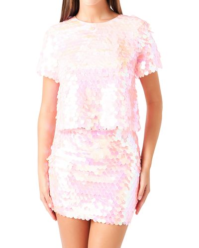 Endless Rose Sequin Top - White