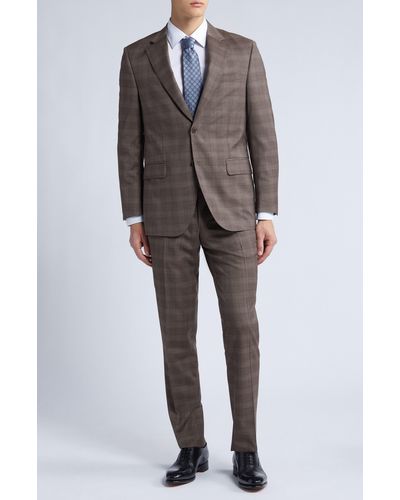 Peter Millar Plaid Wool Suit - Gray