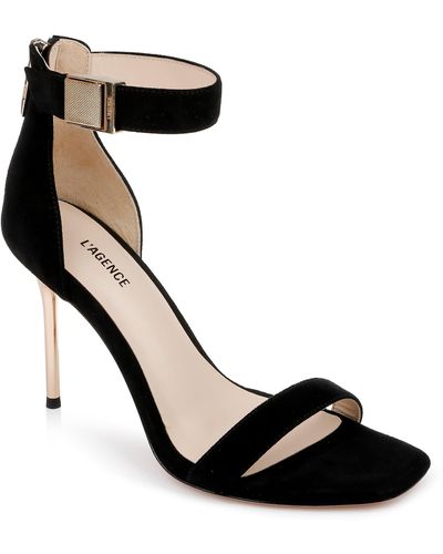 L'Agence Thea Ankle Strap Sandal - Black