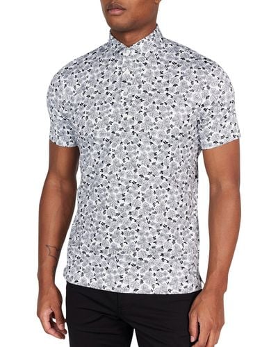 Redvanly Fordune Floral Performance Golf Polo - White