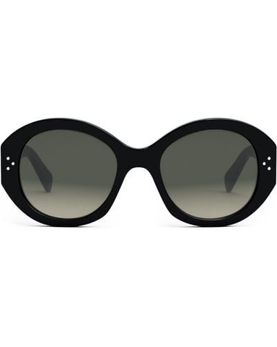 Celine Bold 3 Dots 53mm Polarized Gradient Round Sunglasses - Black