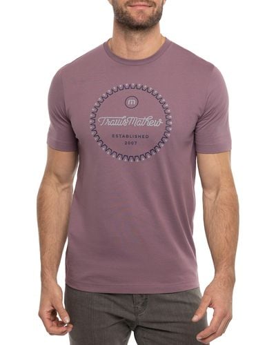 Travis Mathew Stingray Swim Logo Cotton Graphic T-shirt - Purple