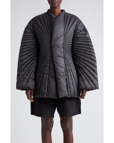 Rick Owens X Moncler Radiance Down Puffer Coat - Gray