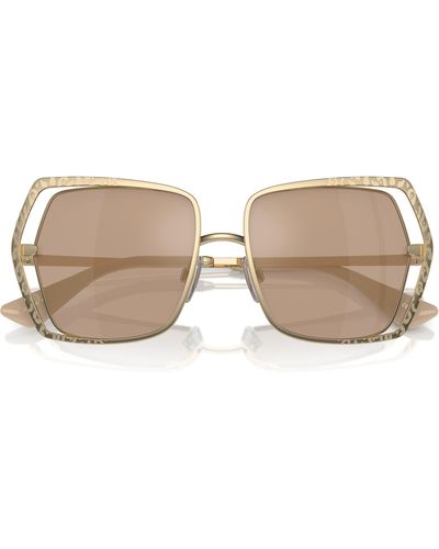 Dolce & Gabbana 55mm Butterfly Sunglasses - Natural