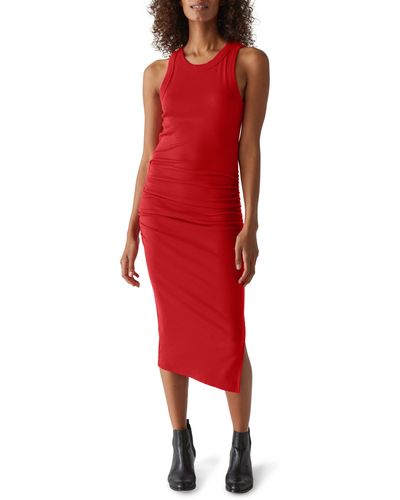 Michael Stars Wren Side Slit Sleeveless Body-con Midi Dress - Red