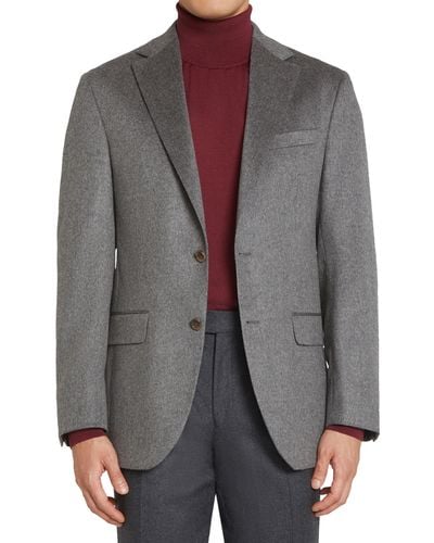 Jack Victor David Solid Cashmere Sport Coat - Gray