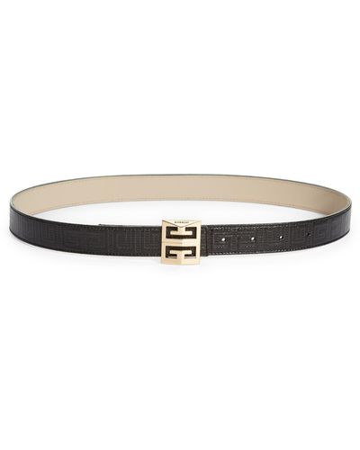 Givenchy 4g Buckle Reversible Leather Belt - White