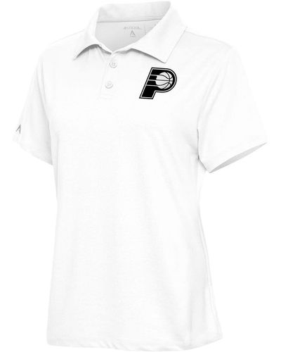 Antigua Indiana Pacers Brushed Metallic Motivated Polo At Nordstrom - White