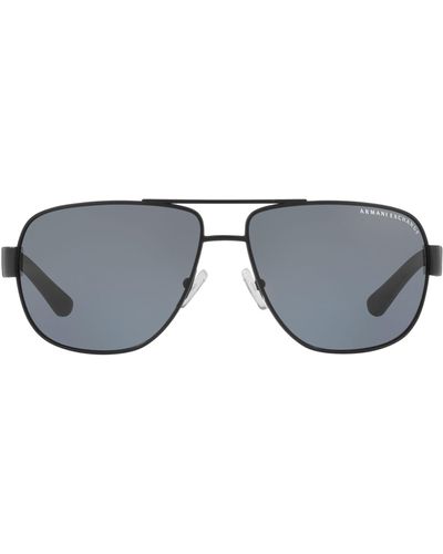 Armani Exchange 62mm Polarized Oversize Aviator Sunglasses - Blue