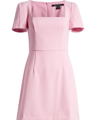 French Connection Whisper Short Sleeve Sheath Dress - Pink