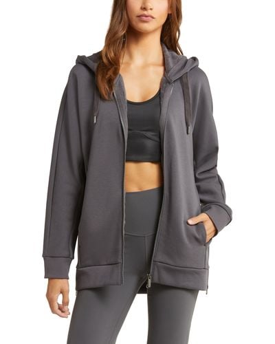 Zella Amazing Fleece Full Zip Hoodie - Gray