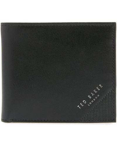 Ted Baker Prug Leather Bifold Wallet - Black