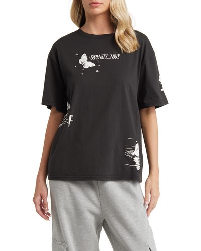 Coney Island Picnic Serenity Now Cotton Graphic T-shirt - Black
