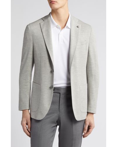 Jack Victor Hartford Knit Wool & Silk Blend Mélange Sport Coat - Gray