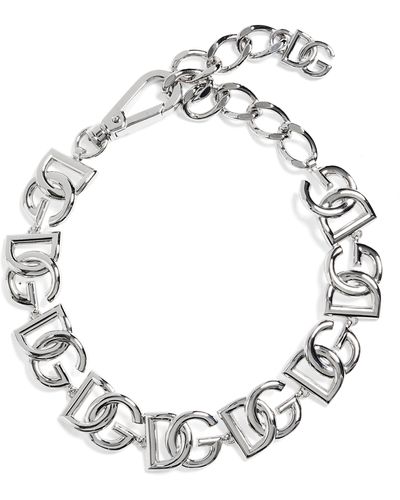 Dolce & Gabbana Dg Logo Collar Necklace - Metallic