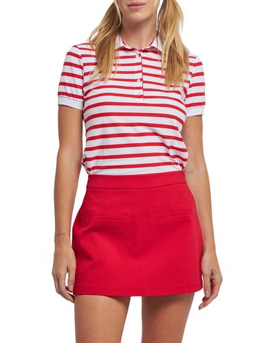 English Factory Stripe Polo Shirt - Red