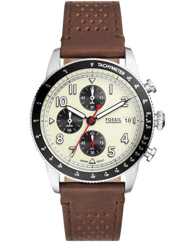 Fossil Sport Tourer Silicone Strap Chronograph Watch - Brown