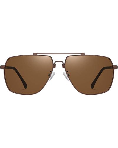 Fifth & Ninth East 62mm Polarized Aviator Sunglasses - Brown
