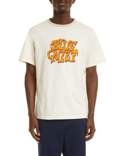 Nicholas Daley Blue Quilt Graphic Tee - White