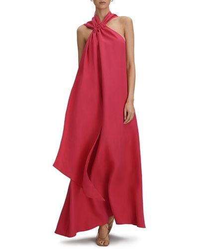 Reiss Odell Linen Blend Dress - Red