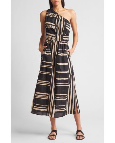 Rails Selani Stripe One-shoulder Cotton Midi Dress - Multicolor